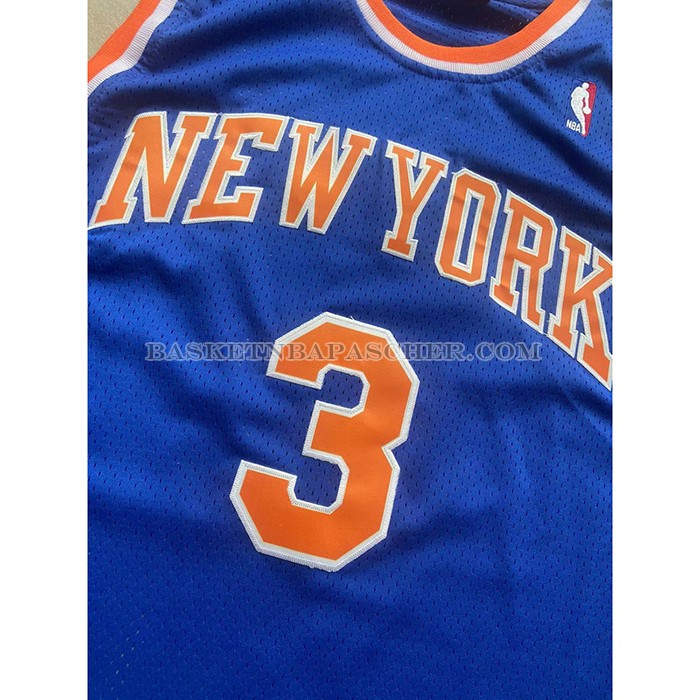 Maillot New York Knicks John Starks NO 3 Mitchell & Ness Hardwood Classics Bleu